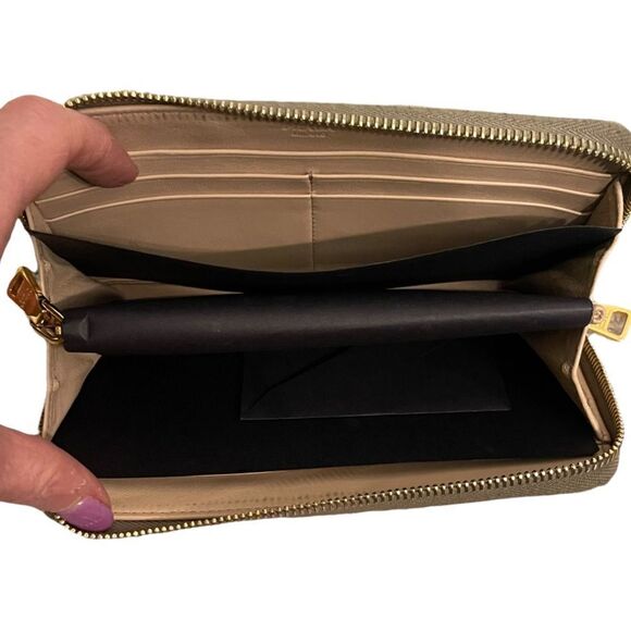 Prada Continental Zip Around Wallet Gray Authentic - Picture 7 of 13